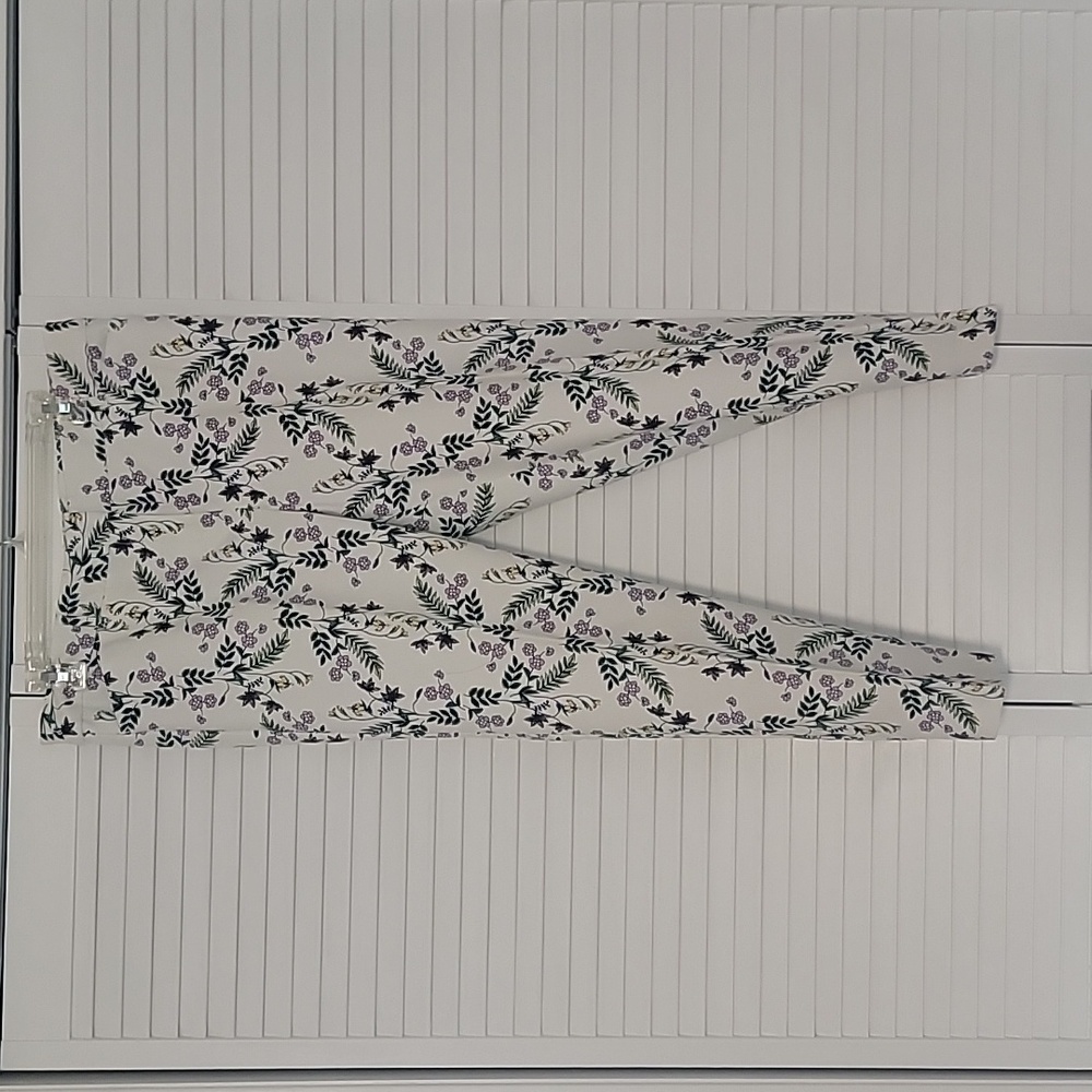 Liz Claiborne Floral Print Pants - White and Purple